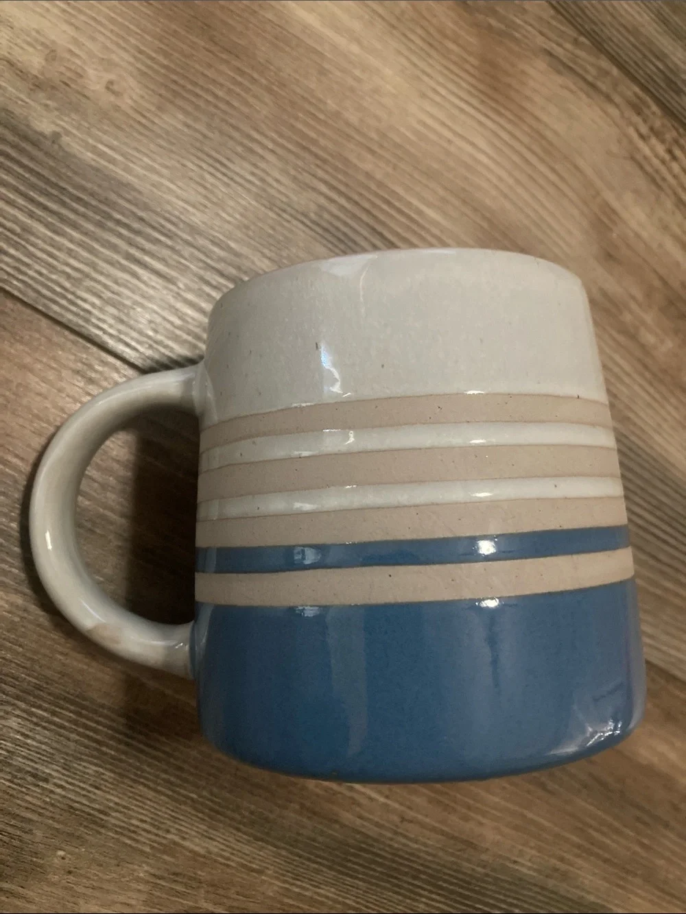 Hearth & Hand Magnolia Stoneware Mug Blue & Cream Coffee Tea Cup NWT